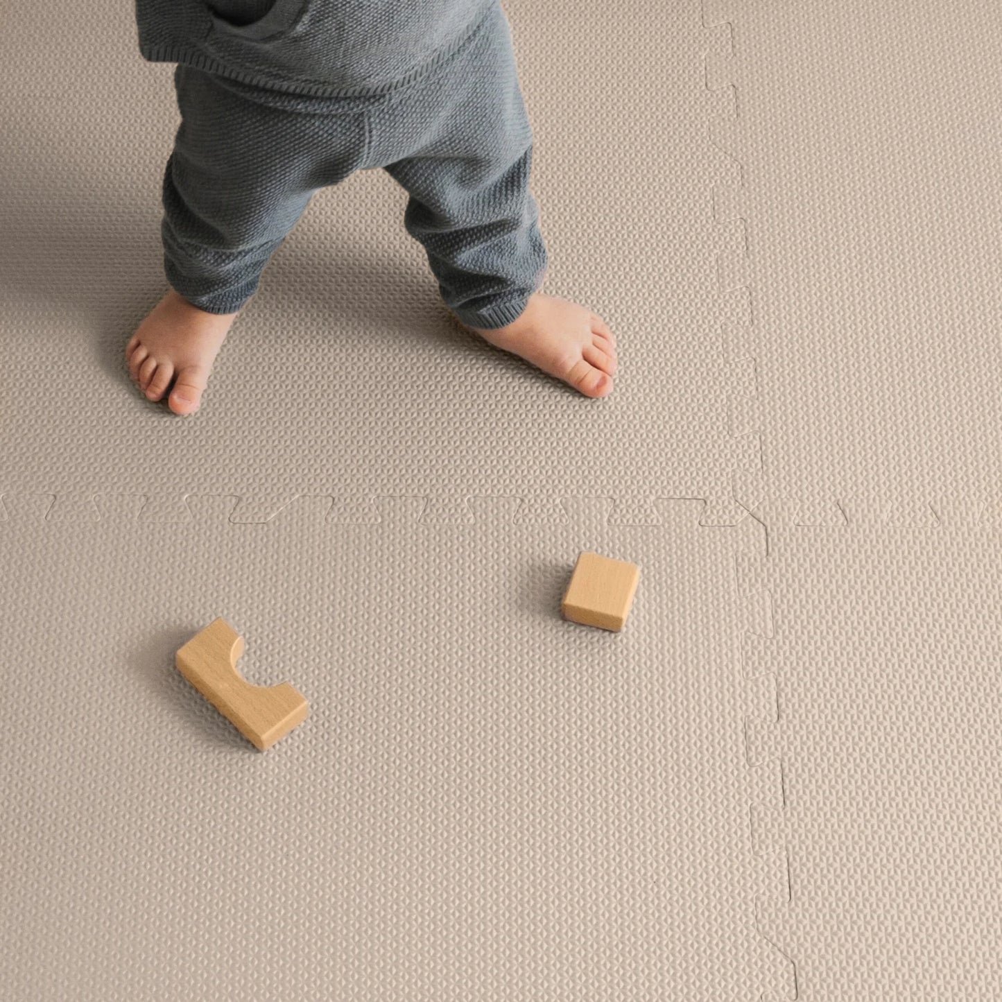 Baby Puzzle Foam Floor Mat | Whipped Mocha | 180 x 180 CM | Large Foam Floor Puzzle for Newborns & Playrooms, Safe Interlocking Foam Flooring Mats