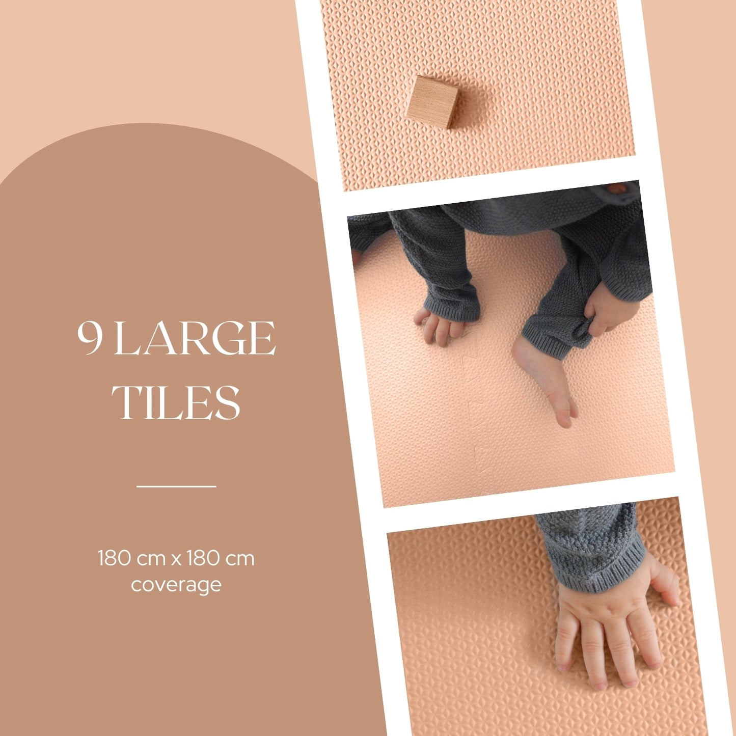 EVA Foam Puzzle Play Mat for Babies | Summer Peach | 180 x 180 CM | EVA Interlocking Foam Mats, Safe Playmat Foam Tiles, Kids Foam Floor Mats