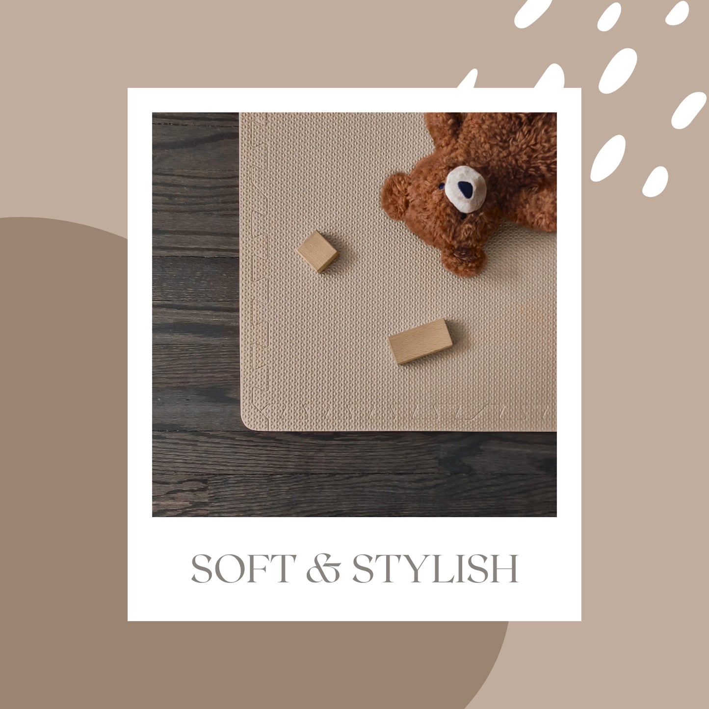 Baby Puzzle Foam Floor Mat | Whipped Mocha | 180 x 180 CM | Large Foam Floor Puzzle for Newborns & Playrooms, Safe Interlocking Foam Flooring Mats